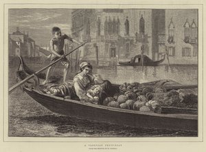 Un barco de frutas veneciano